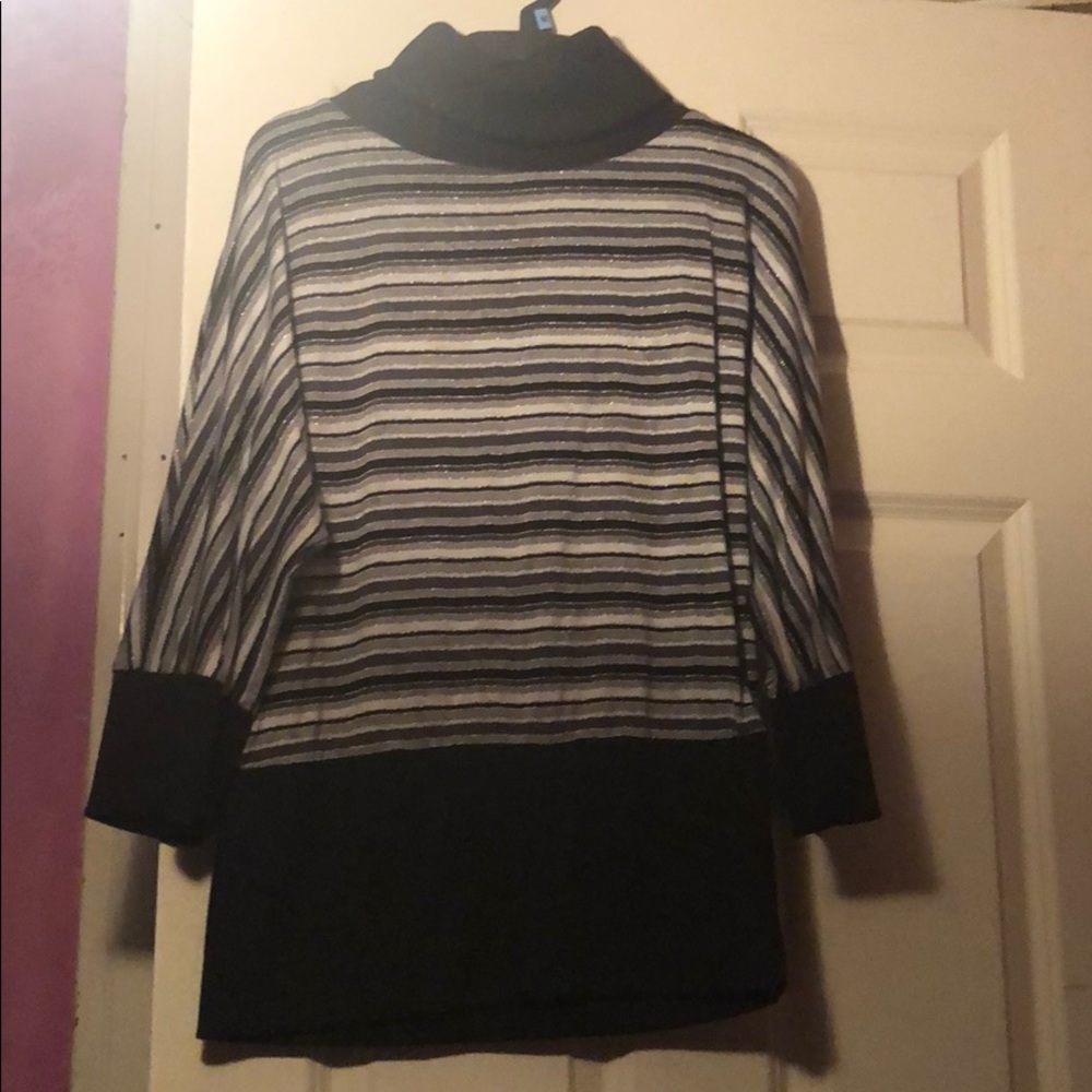 ❤️ 14 plus size turtle neck striped style shirt❤️